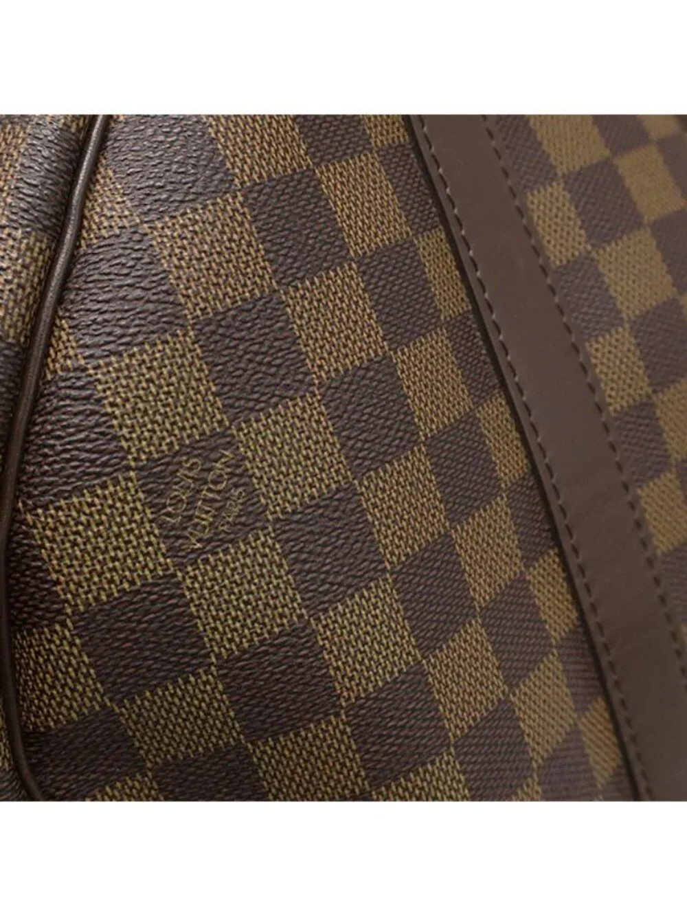 Louis Vuitton Boston Bag Keepall Bandouliere 55 Damier Canvas Ebene Gold Brown